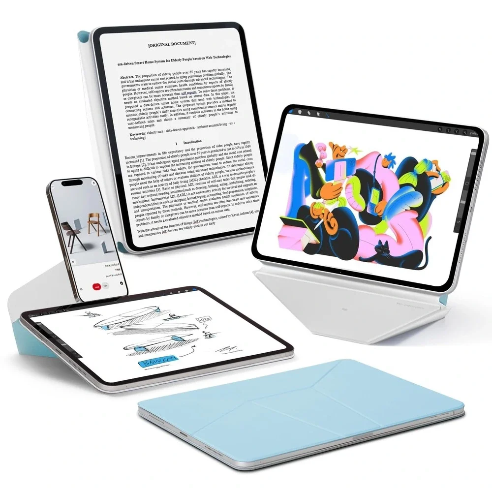 MOFT Dynamic Folio Case iPad Air 13 M4 M3 M2 Magnetic Stand Light Blue